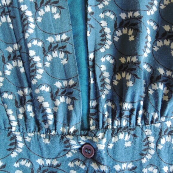 Modcloth Emily & Fin Blue Floral Button Front Retro Dress XL - Picture 4 of 11